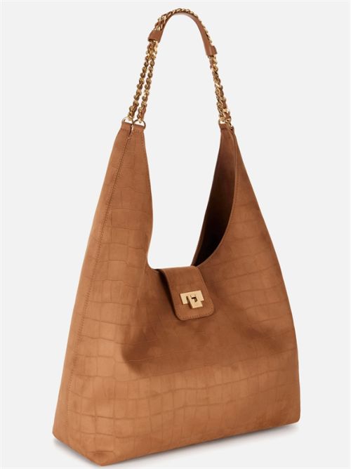 SUEDE HOBO BAG ELISABETTA FRANCHI | BS01A61E2600 cuoio